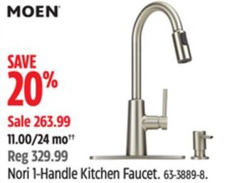 Canadian Tire Moen nori 1-handle kitchen faucet offer