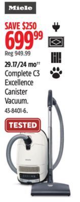 Canadian Tire Miele complete c3 excellence canister vacuum offer