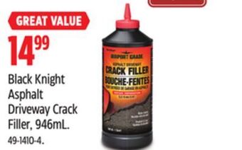 Canadian Tire Black knight asphalt driveway crack filler, 946ml. offer