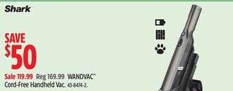 Canadian Tire Shark wandvac cord-free handheld vac offer