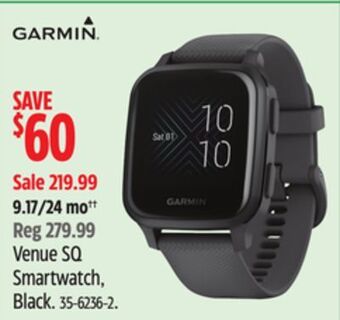 Canadian Tire Garmin venue sq smartwatch, black offer