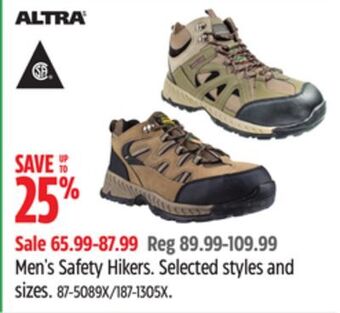 Canadian Tire Altra men's safety hikers offer