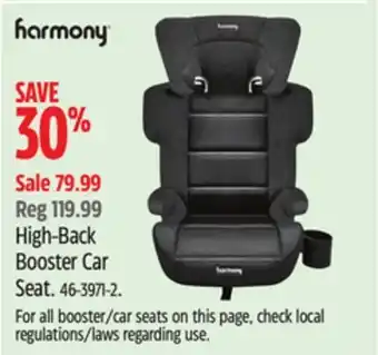 Canadian Tire Harmony high-back booster car seat offer