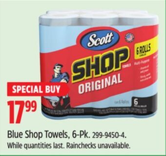 Canadian Tire Scott blue shop towels, 6-pk offer