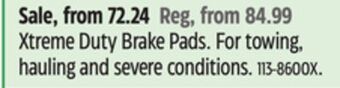 Canadian Tire Pro-series xtreme duty brake pads offer
