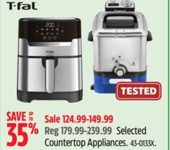 Canadian Tire Selected t-fal countertop appliances offer