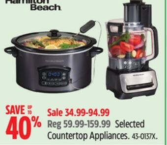 Canadian Tire Hamilton beach selected countertop appliances offer