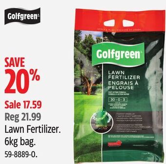 Canadian Tire Golfgreen lawn fertilizer offer