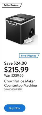 Walmart Crownful ice maker countertop machine offer
