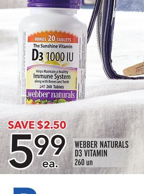 Metro Webber naturals d3 vitamin offer