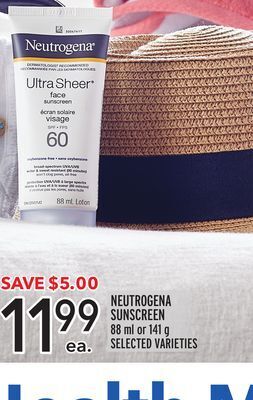 Metro Neutrogena sunscreen offer