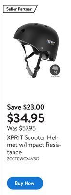 Walmart Xprit scooter helmet w/impact resistance offer