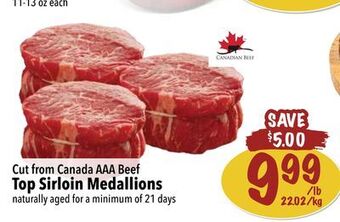 Farm Boy Cut from canada aaa beef top sirloin medallions offer
