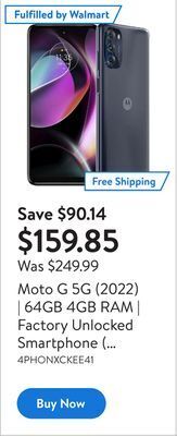 Walmart Moto g 5g (2022) | 64gb 4gb ram | factory unlocked smartphone ( international version) | open box offer