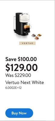 Walmart Vertuo next white offer