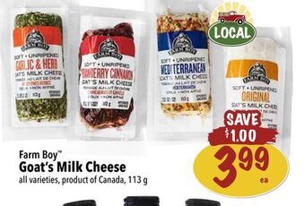 Farm Boy Farm boy™ goat's milk cheese offer