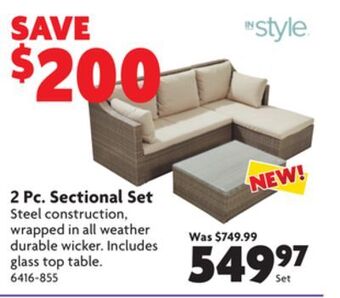 Home Hardware 2 pc. sectional set offer