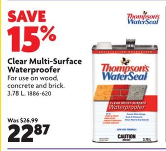 Home Hardware Clear multi-surface waterproofer offer