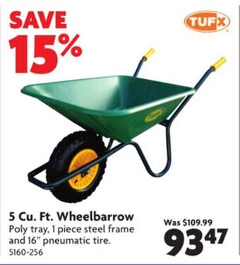 Home Hardware 5 cu. ft. wheelbarrow offer
