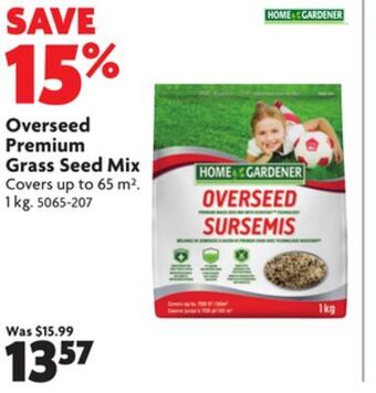 Home Hardware Overseed premium grass seed mix offer
