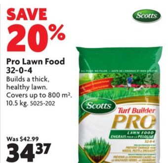 Home Hardware Pro lawn food 32-0-4 offer