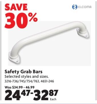 Home Hardware Safety grab bars offer