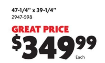 Home Hardware 47-1/4 x 39-1/4 select single glider offer