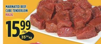 Marché Adonis Marinated beef cube tenderloin halal offer