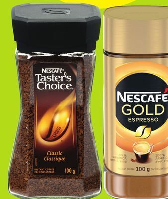 FreshCo Nescafé gold instant coffee 90-100 g or sweet & creamy 18 pk taster's choice instant coffee 100 g offer