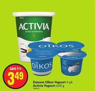 FreshCo Danone oikos yogurt 4 pk offer