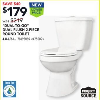 RONA Project source dual-to-go dual flush 2-piece round toilet offer