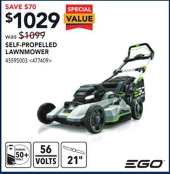 RONA Ego self-propelled lawn mower offer