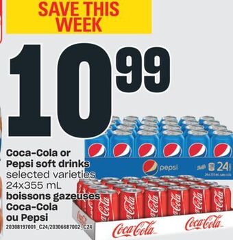 Valu-mart Boissons gazeuses coca-cola ou pepsi 24x355 ml offer