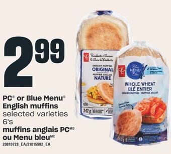 Valu-mart Muffins anglais pc ou menu bleu 6's offer