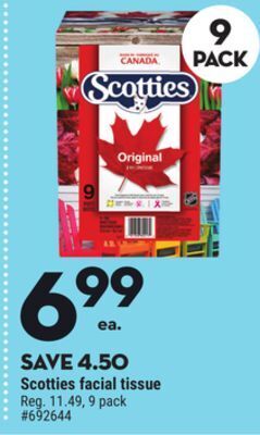 Giant Tiger Scotties facial tissue offer