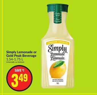 Chalo FreshCo Simply lemonade or gold peak beverage 1.54-1.75 l offer