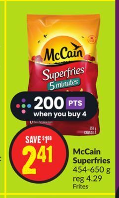 Chalo FreshCo Mccain superfries 454-650 g offer