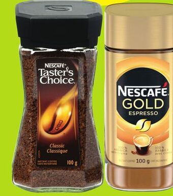 Chalo FreshCo Nescafé gold instant coffee 90-100 g or sweet & creamy 18 pk taster's choice instant coffee 100 g offer