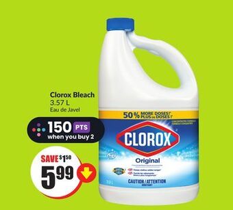 Chalo FreshCo Clorox bleach 3.57 l offer