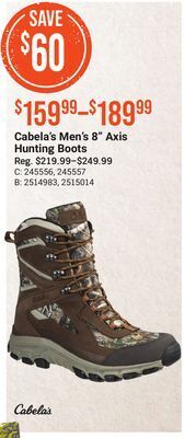 Bass Pro Cabela's men's 8 axis hunting boots offer