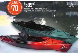 Bass Pro Ascend™ d10 sit-in kayak offer