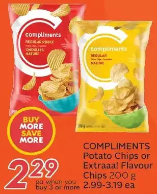 Sobeys Compliments potato chips or extraaa! flavour chips offer