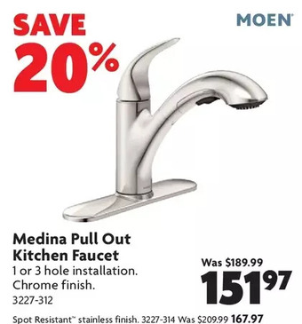 Home Hardware Medina pull out kitchen faucet | spot resistant stainless finish offer