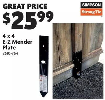 Home Hardware 4 x 4 e-z mender plate offer