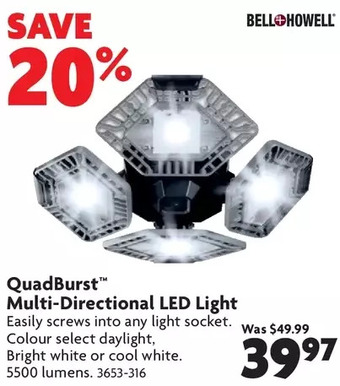 Home Hardware Quadburst multi-directional led light offer