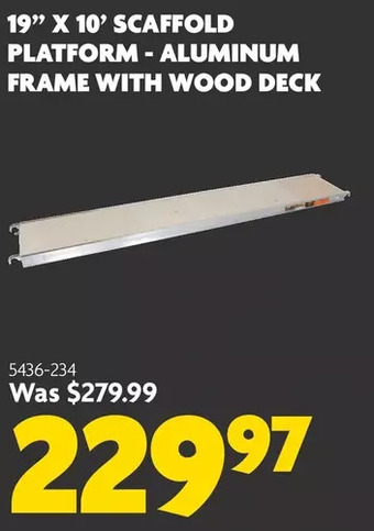 Home Hardware 19 x 10' scaffold platform - aluminum frame with wood deck offer