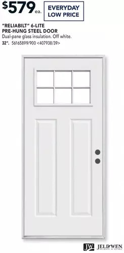 Lowe's Jeld-wen reliabilt 6-lite pre-hung steel door. 32 offer