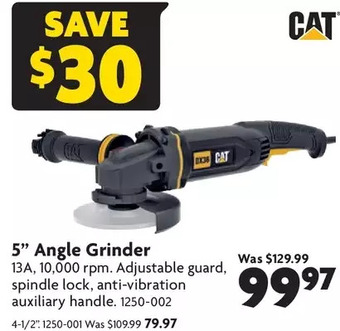 Home Hardware 5 angle grinder | 4-1/2 offer