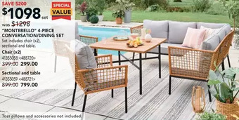Lowe's Montebello 4-piece conversation/dining set offer