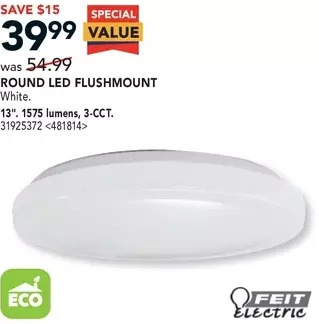 Lowe's Feit electric round led flushmount offer